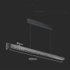 Oprawa V-TAC LED linear SAMSUNG CHIP LIFUD driver 36W 60st CCT zwieszana 120cm szary MAT VT-7-36 3000K-4000K-6400K 2880lm 5 lat 